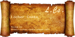 Locher Cseke névjegykártya